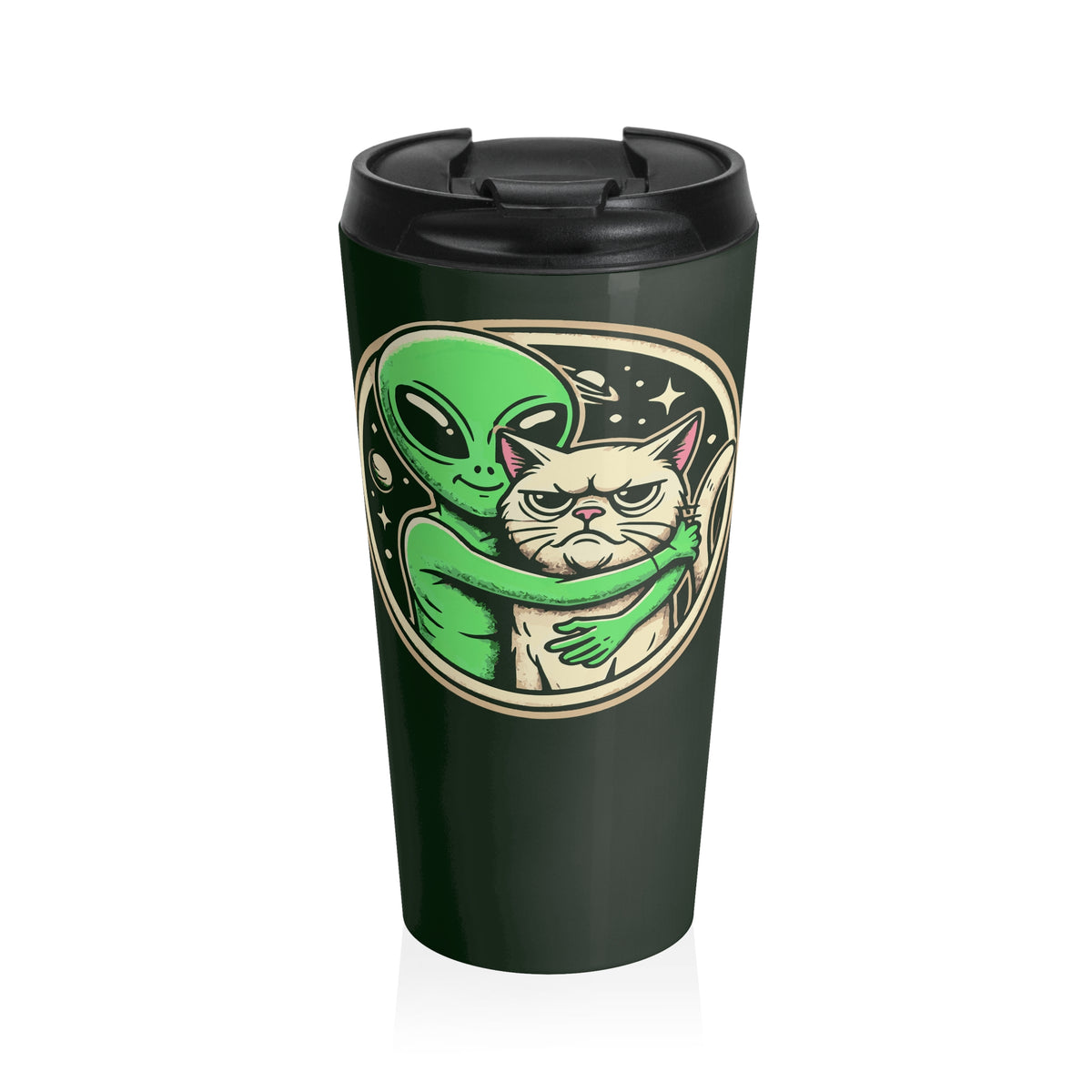 Alien Cat Abduction Stainless Steel Travel Mug