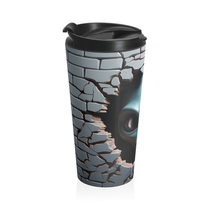 Alien Breaking Through Stainless Steel Travel Mug
