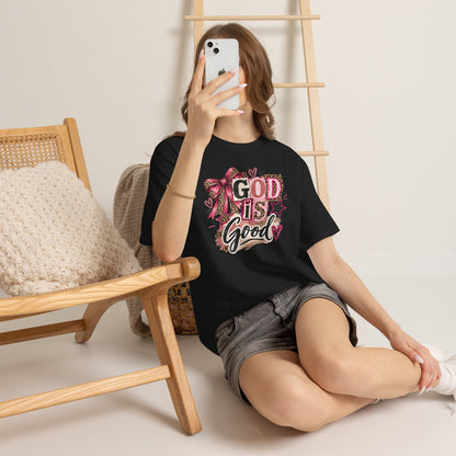 God Is Good Leopard Bow Christian T-Shirt