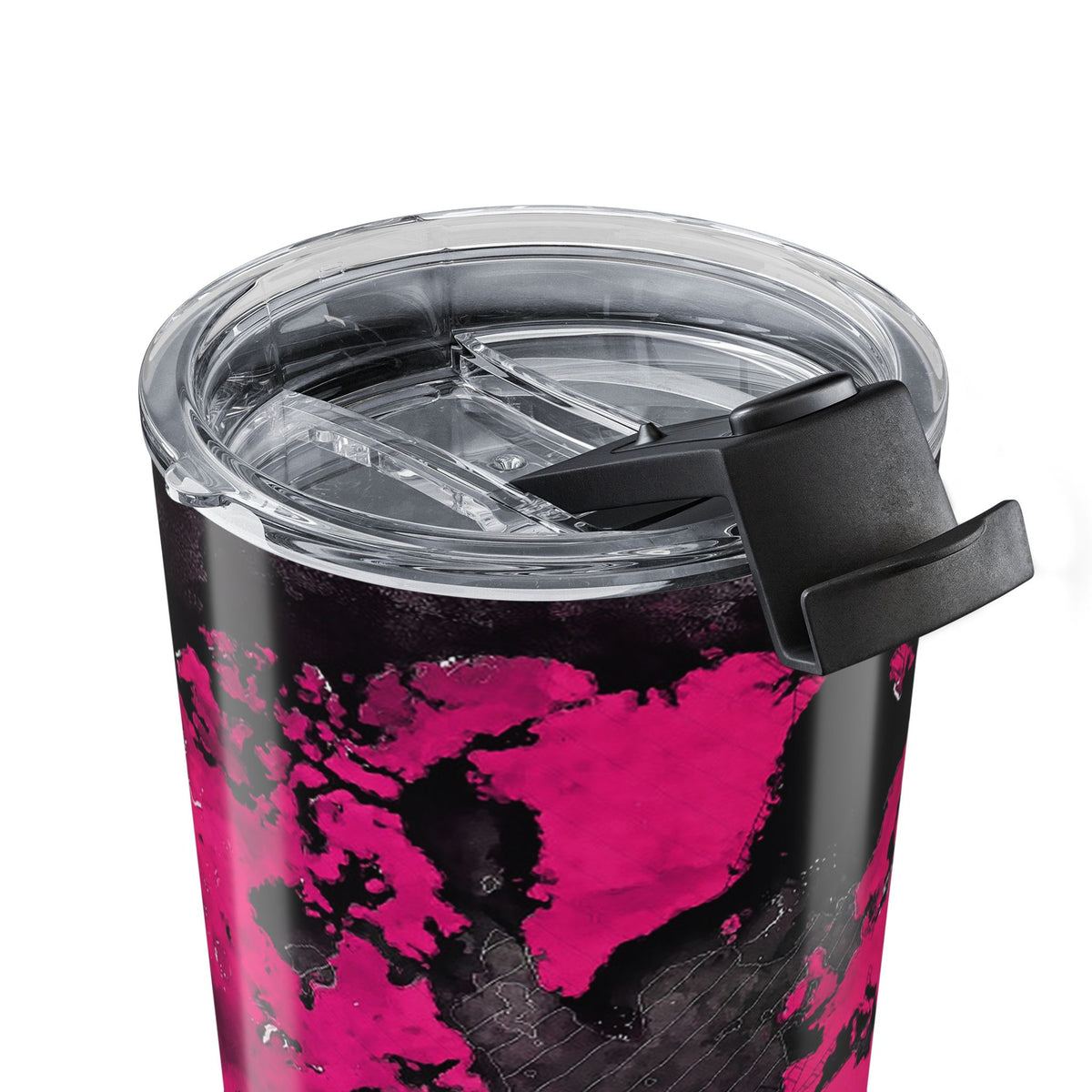 Wanderlust World Map 20oz Tumbler – Magenta & Black