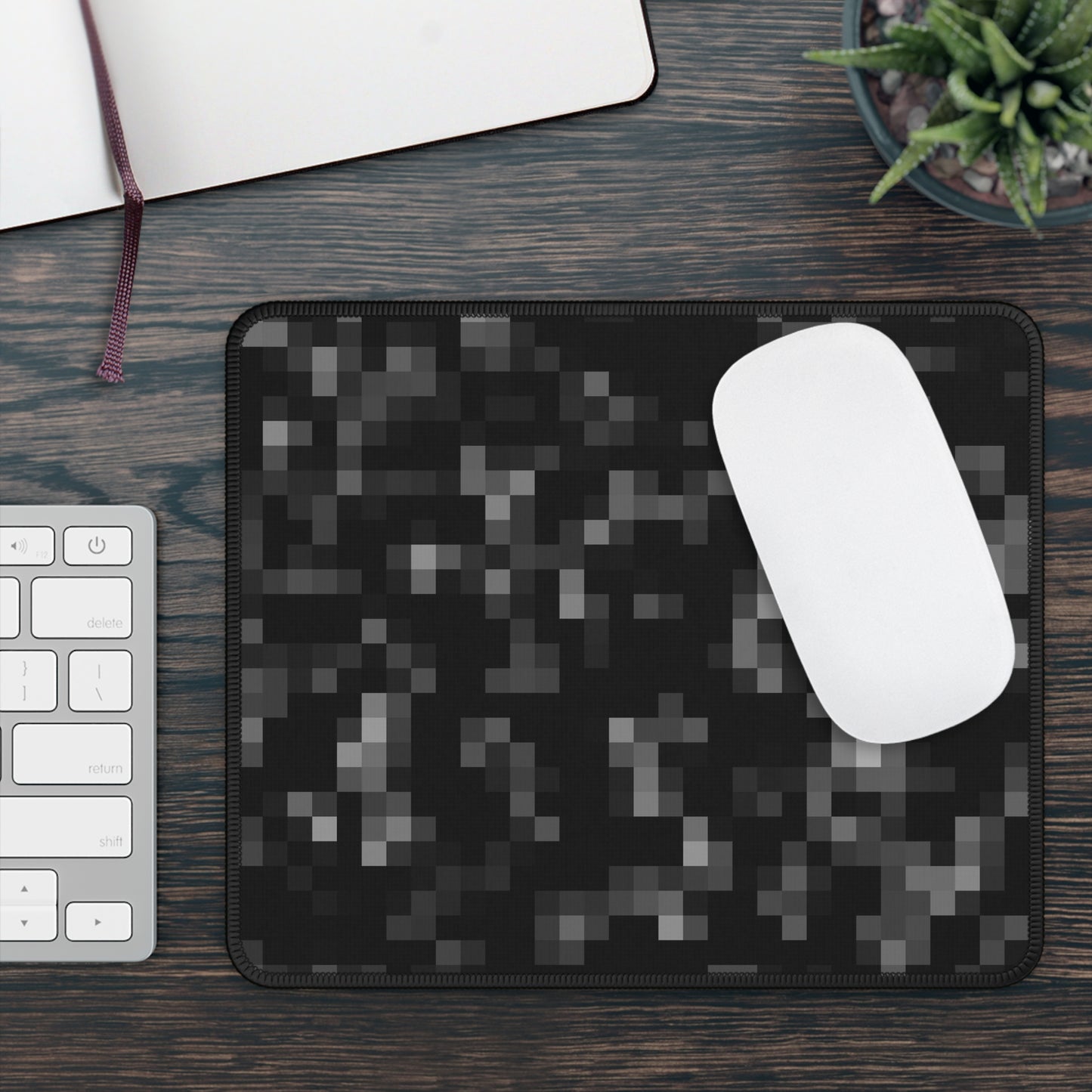 Midnight Pixel Black Mouse Pad
