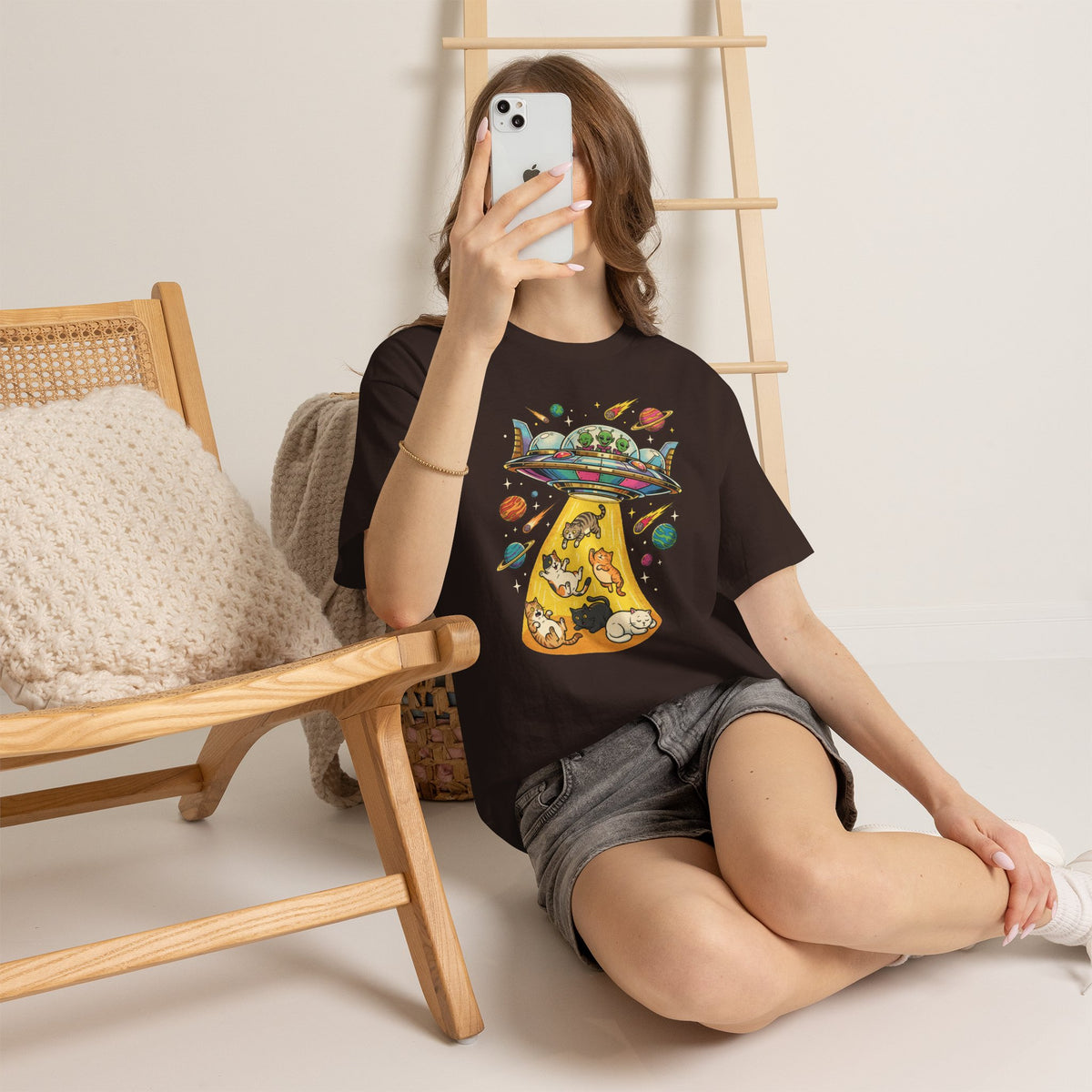 Alien Cat Abduction T-Shirt