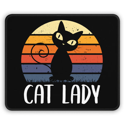Cat Lady Retro Mouse Pad