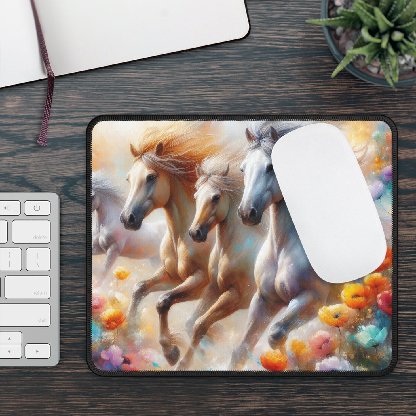 Wildflower Horse Trio Mouse Pad