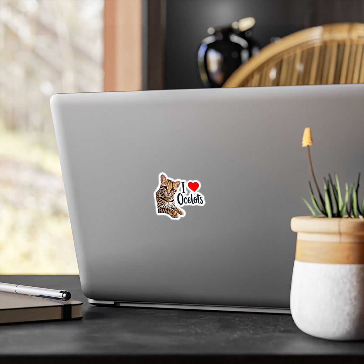 I Love Ocelots Kiss-Cut Vinyl Sticker