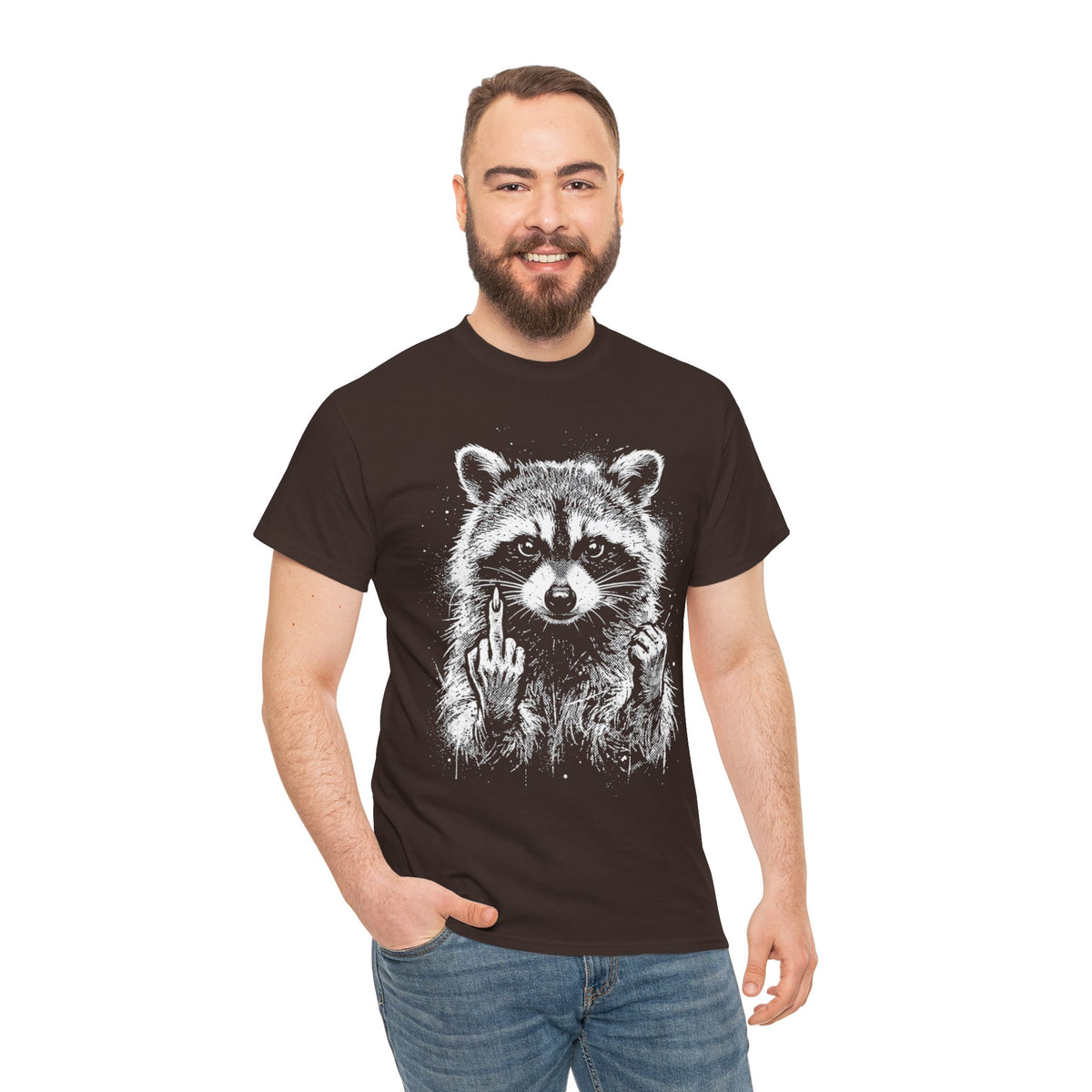 Rude Raccoon Middle Finger T-Shirt