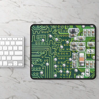 Green Circuit Matrix Mouse Pad