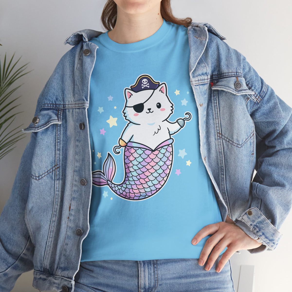 Pirate Mermaid Cat T-Shirt