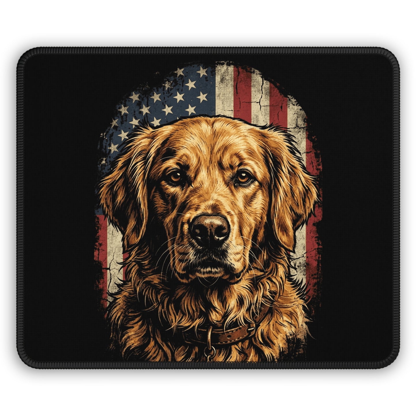 Patriotic Golden Retriever Mouse Pad
