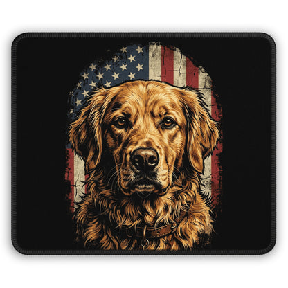 Patriotic Golden Retriever Mouse Pad