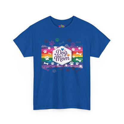 Dog Mom Rainbow Paw Print T-Shirt