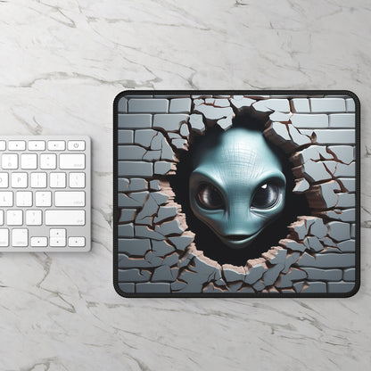 Alien Peeking Through the Wall Mouse Pad