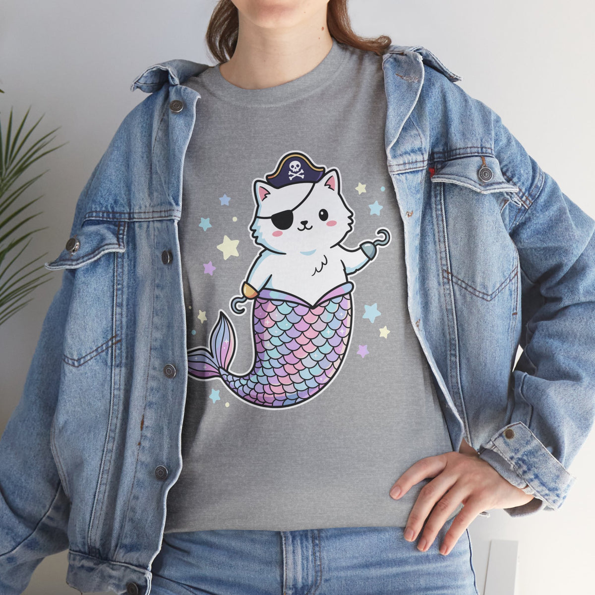 Pirate Mermaid Cat T-Shirt