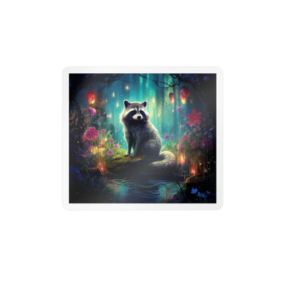 Enchanted Raccoon Forest Kiss-Cut Vinyl Sticker
