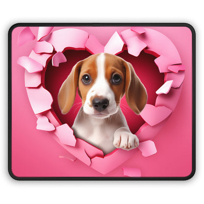 Puppy Love Hearts Mouse Pad