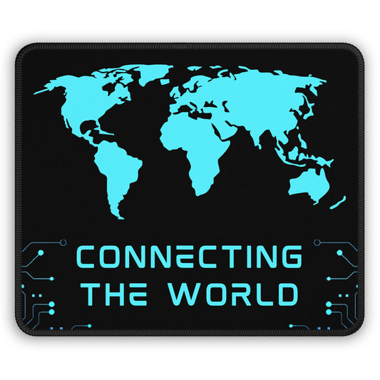 Connecting the World Mouse Pad – 9x7 Neoprene Desk Mat with Futuristic Tech Map Design