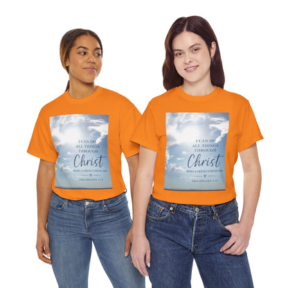 Through Christ Philippians 4:13 Christian T-Shirt