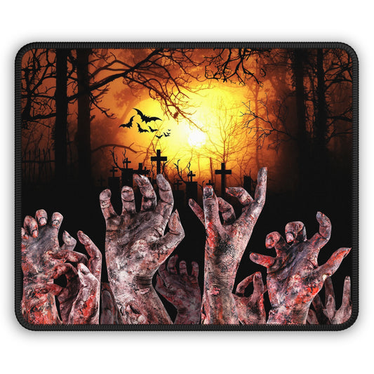 Zombie Rise Gaming and Work Mouse Pad – 9x7 Anti-Slip Neoprene Desk Mat with Undead Graveyard Design for Horror Fans and Gamers