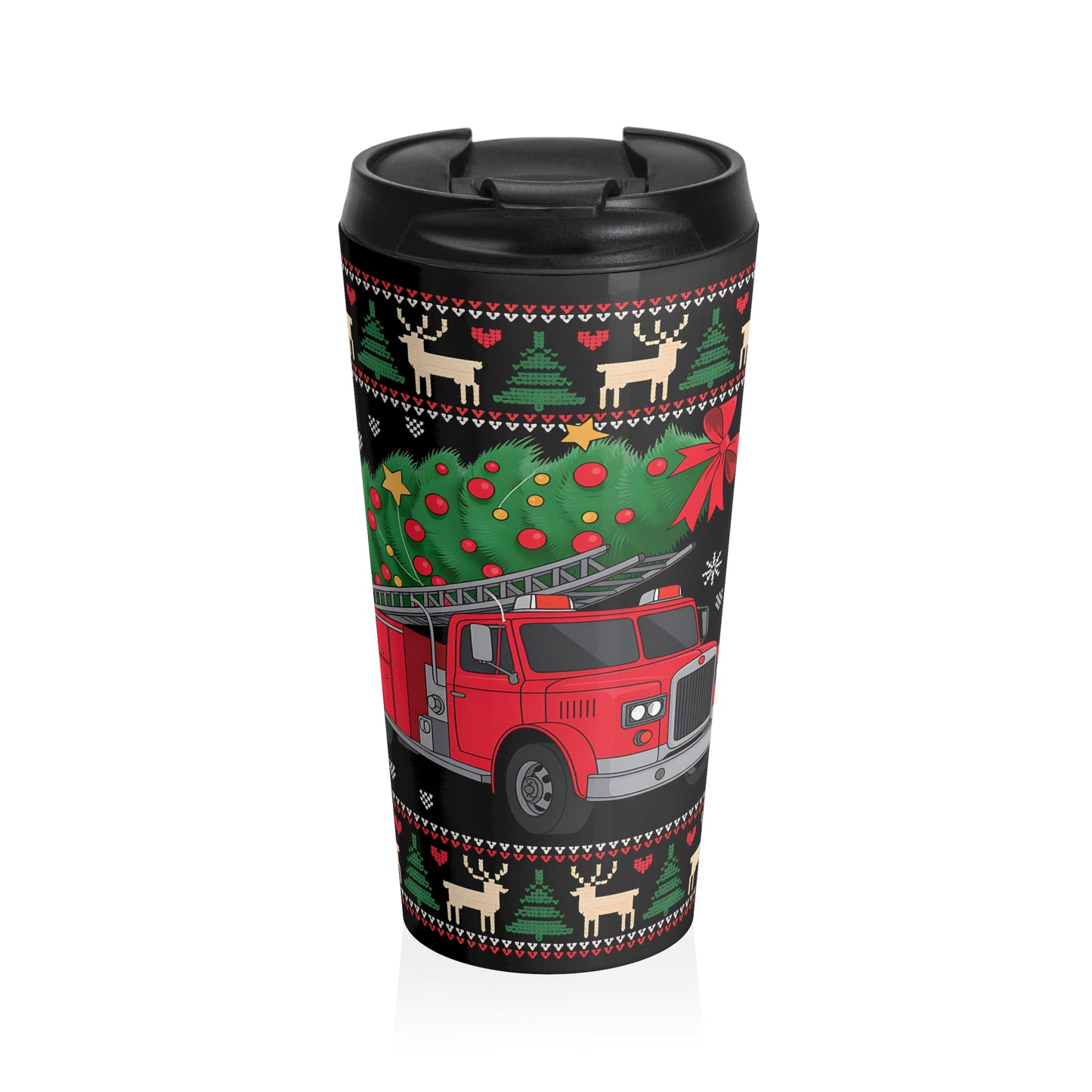 Fire Truck Christmas Travel Mug