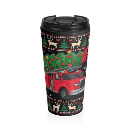 Fire Truck Christmas Travel Mug