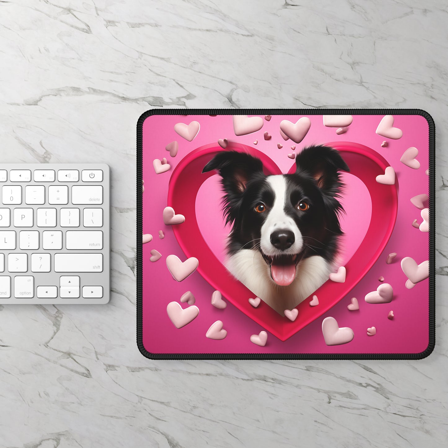 Puppy Love Hearts Mouse Pad
