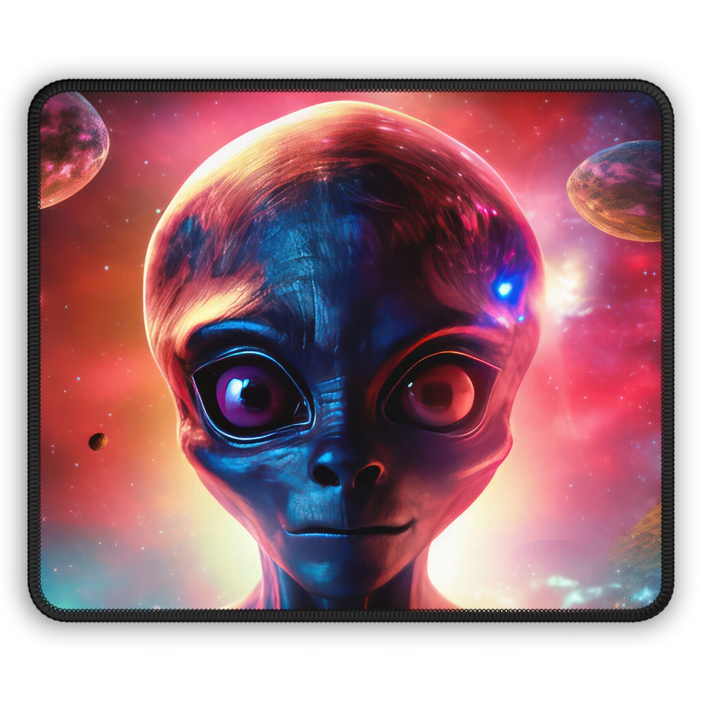 Cosmic Alien Portrait Mouse Pad