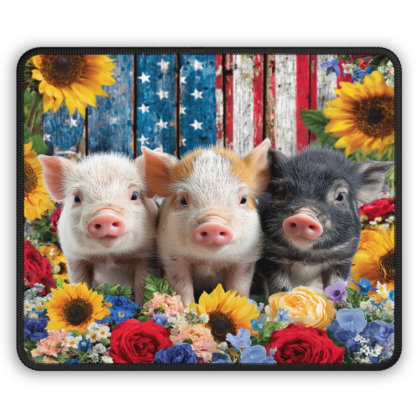 Patriotic Pig Trio Mouse Pad