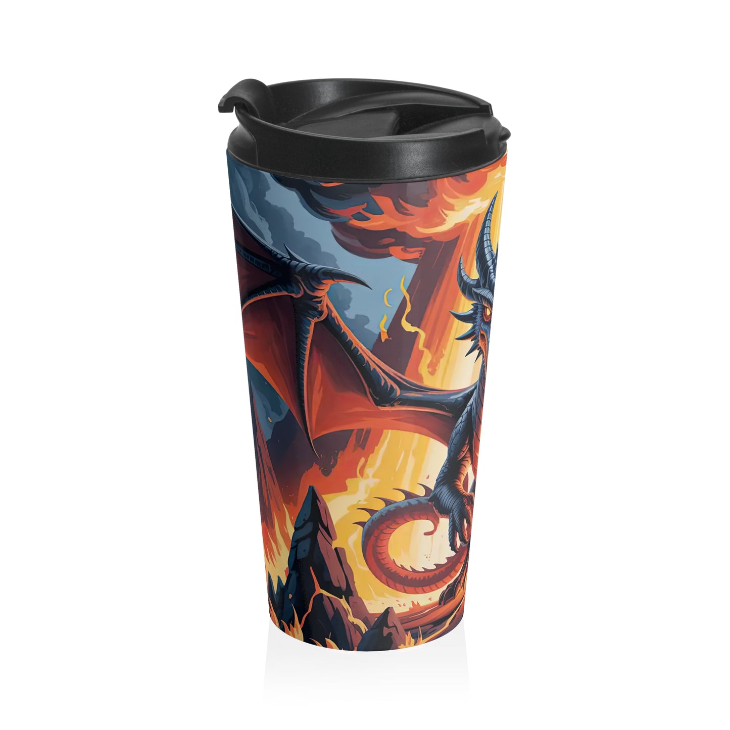Inferno Dragon Stainless Steel Travel Mug (15oz)