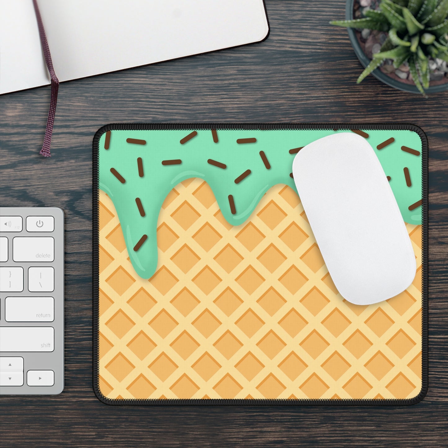 Mint Chocolate Chip Waffle Mouse Pad