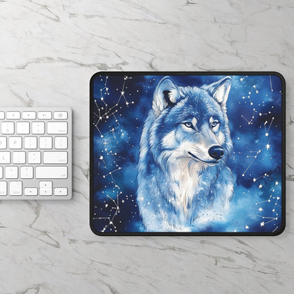Midnight Constellation Wolf Mouse Pad