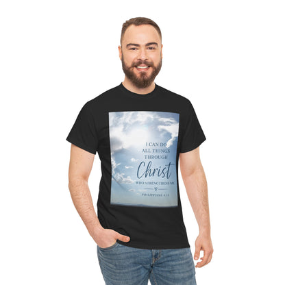 Through Christ Philippians 4:13 Christian T-Shirt