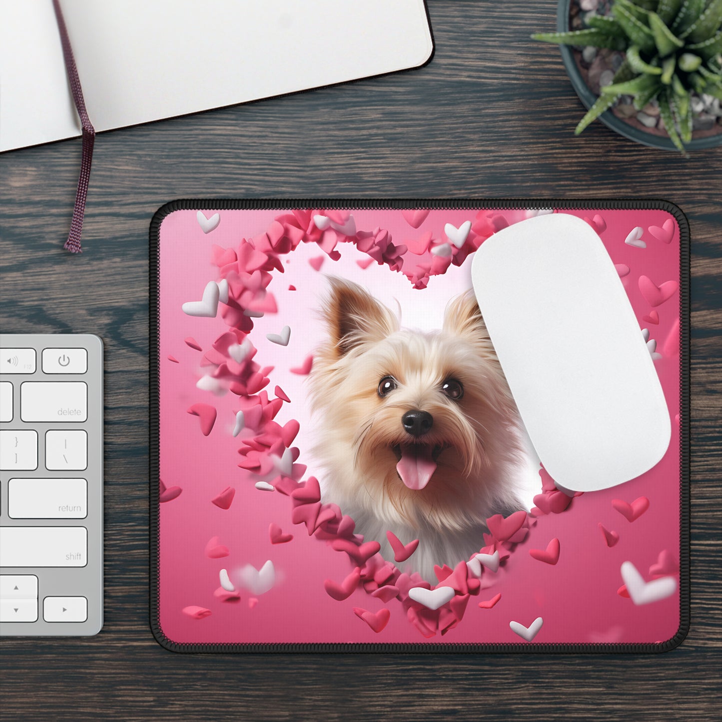 Heart Halo Pup Mouse Pad
