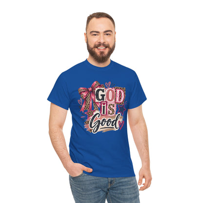 God Is Good Leopard Bow Christian T-Shirt