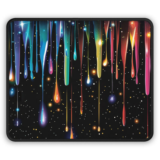 Galactic Drip Mouse Pad – 9x7 Neoprene Desk Mat with Neon Galaxy Paint Design
