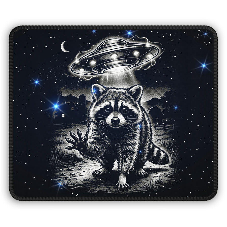 UFO Abduction Raccoon Mouse Pad