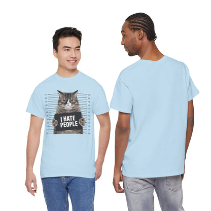 I Hate People Cat Mugshot T-Shirt