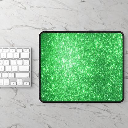 Emerald Sparkle Glow Mouse Pad