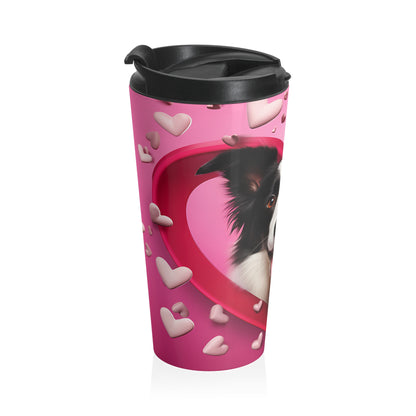 Heartfelt Border Collie Travel Mug