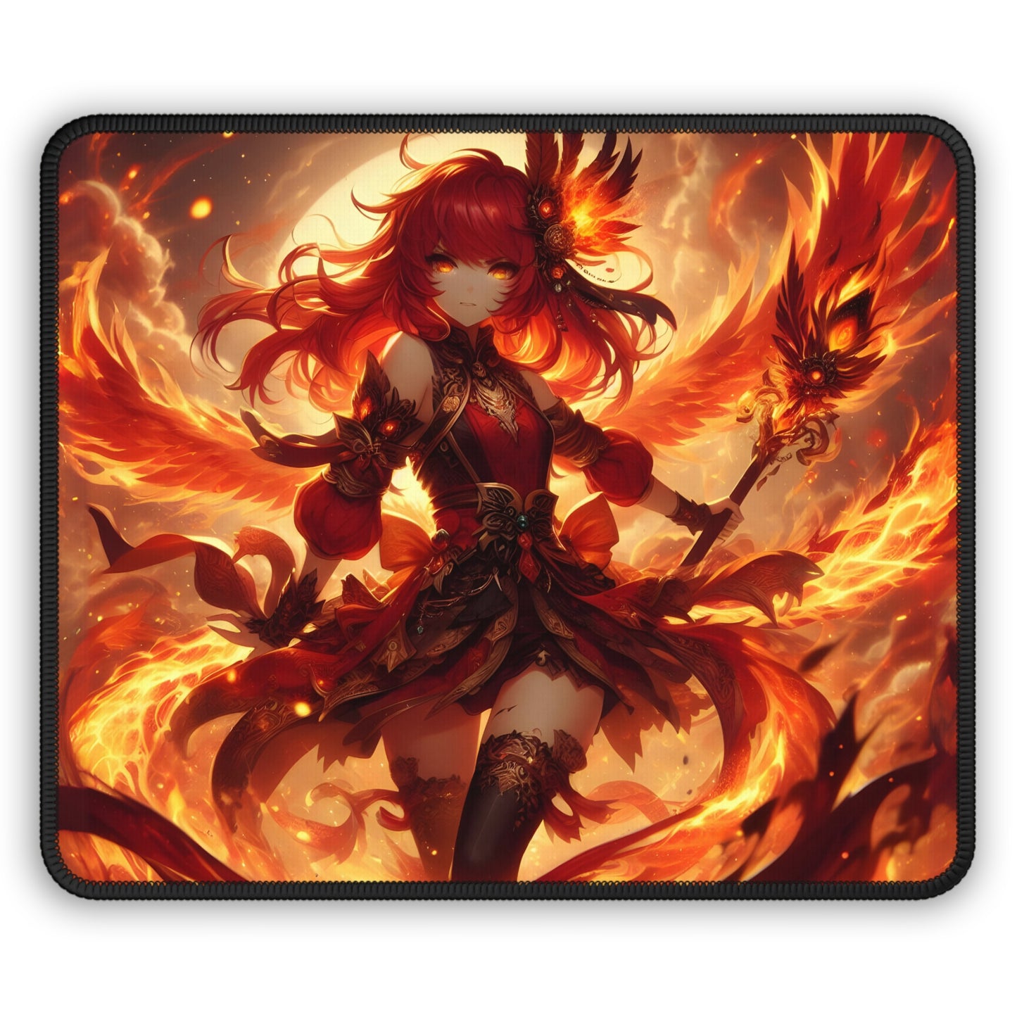 Phoenix Flame Sorceress Mouse Pad