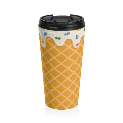 Sprinkled Waffle Cone Stainless Steel Travel Mug