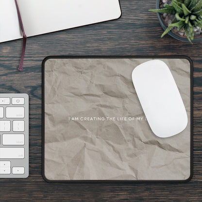 Life of My Dreams Mouse Pad – 9x7 Neoprene Desk Mat with Minimalist Motivational Quote Design