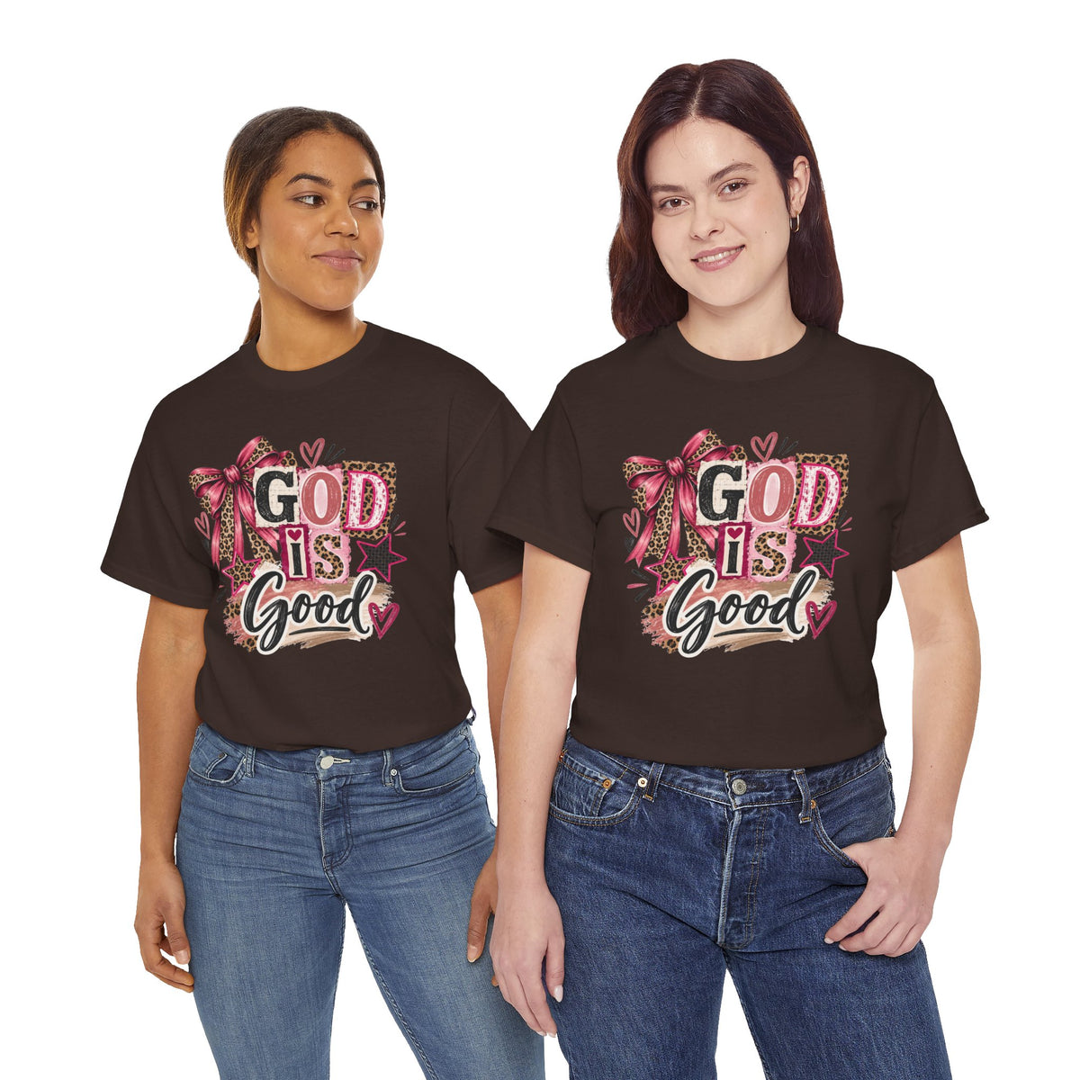 God Is Good Leopard Bow Christian T-Shirt