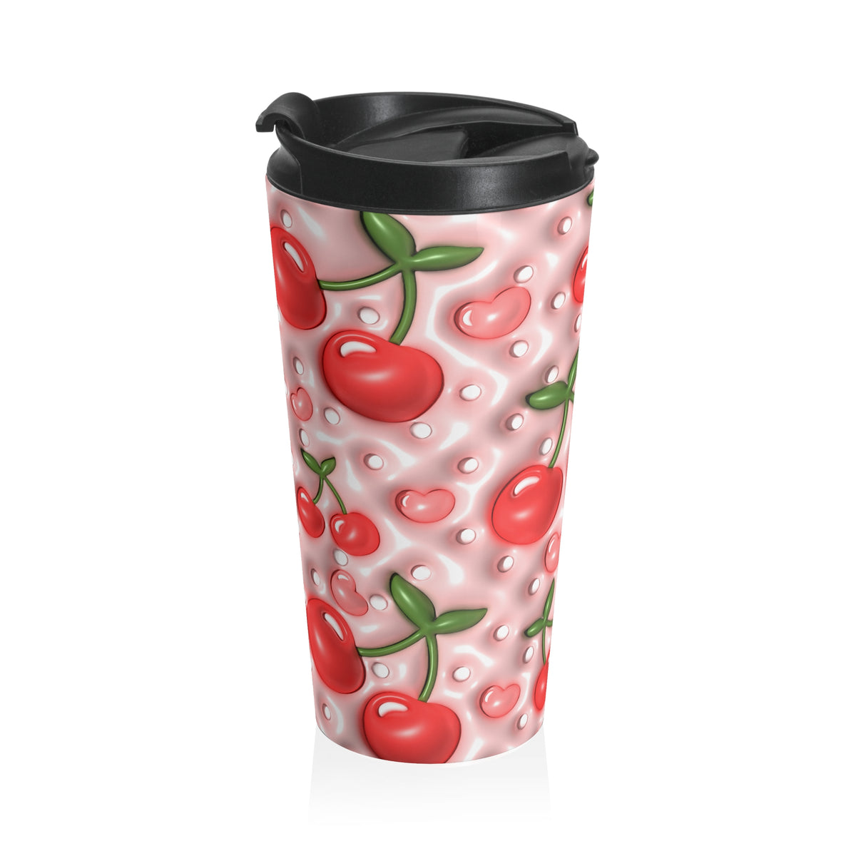 Cherry Bomb Pink Cherry Stainless Steel Travel Mug