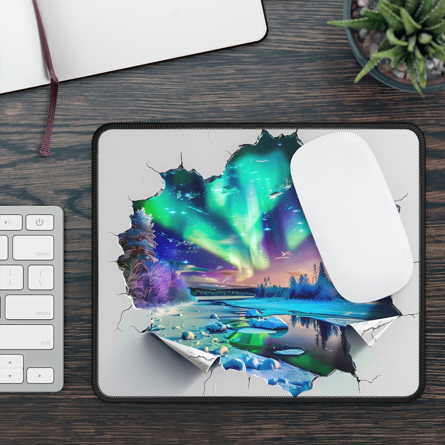 Frozen Aurora Portal Mouse Pad