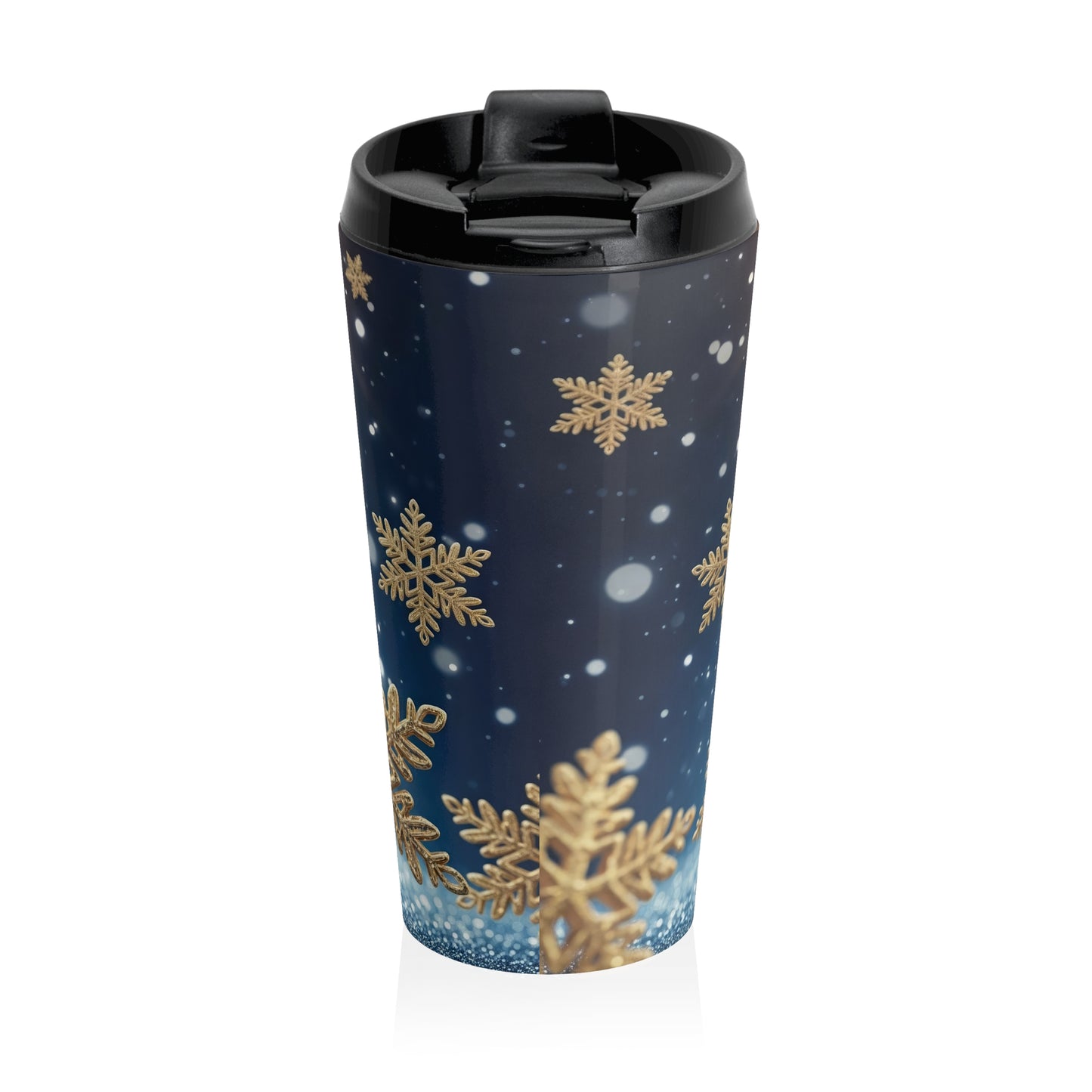 Golden Snowfall Travel Mug
