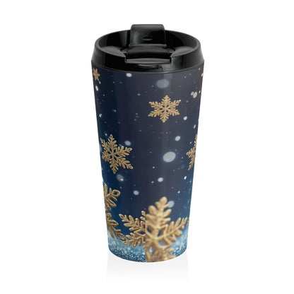 Golden Snowfall Travel Mug