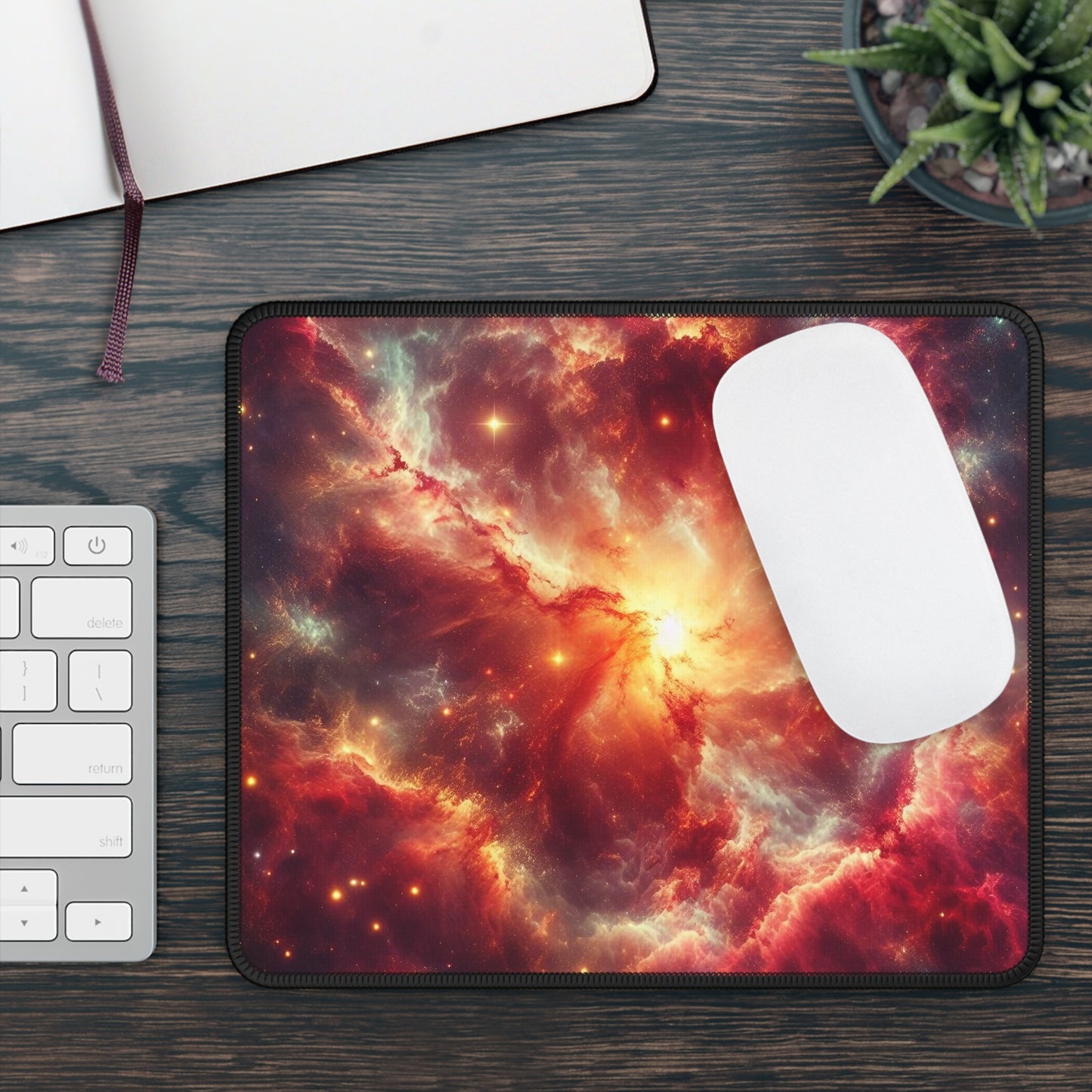 Crimson Supernova Burst Mouse Pad