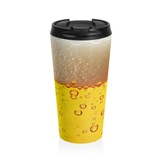 Beer Bubbles Stainless Steel Travel Mug – 15oz