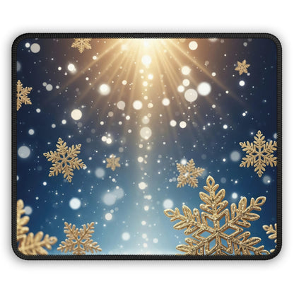Golden Snowflake Winter Wonderland Mouse Pad
