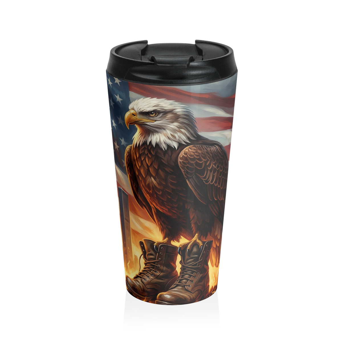 Never Forget 9/11 Patriotic Stainless Steel Travel Mug